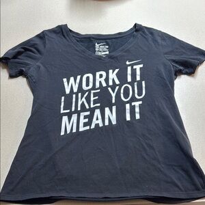 Nike Women's Black Tee with Motivational Print